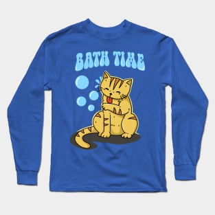 Bathing Cat Long Sleeve T-Shirt